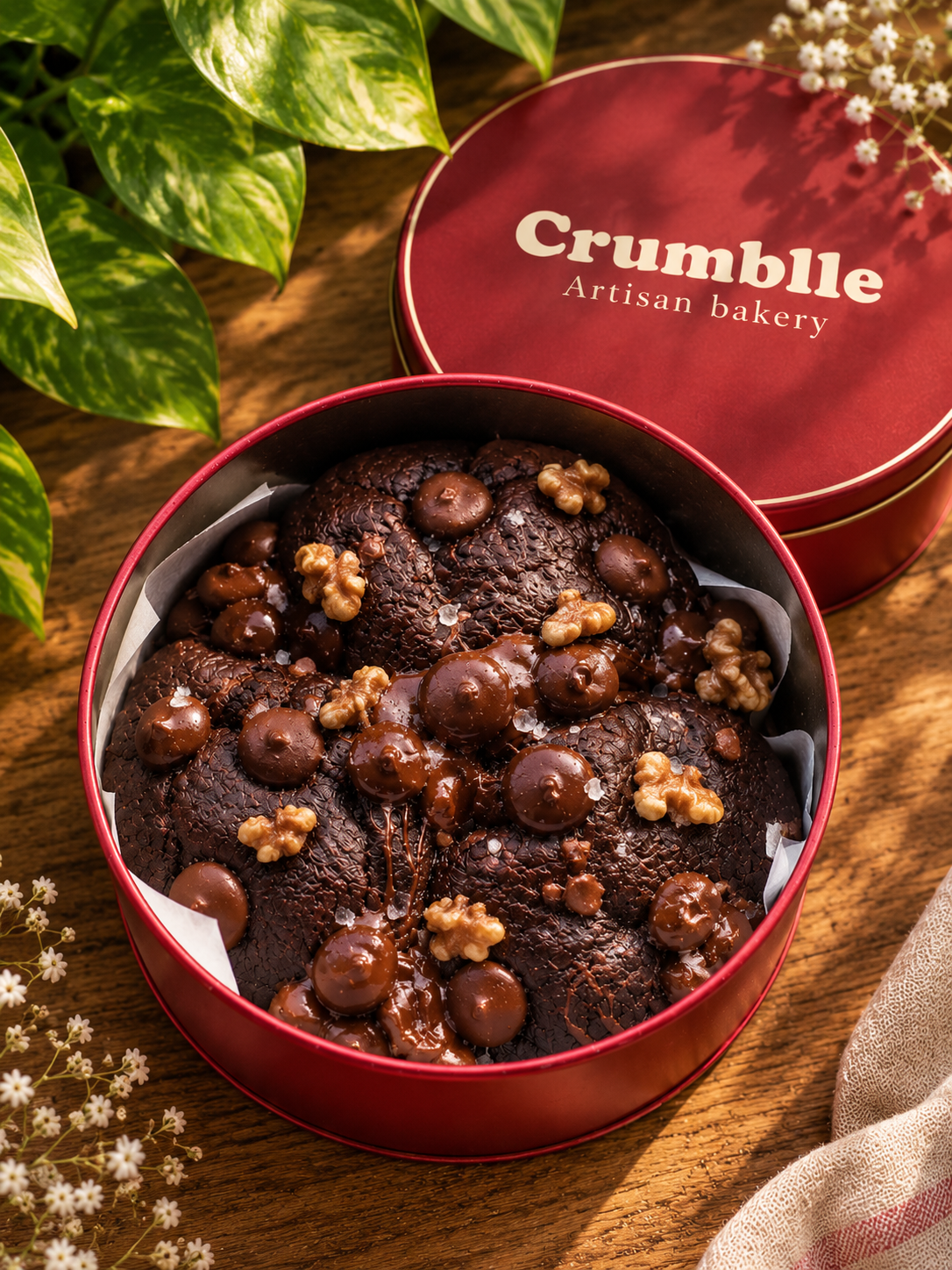Chocolate Walnut Cookie Tin